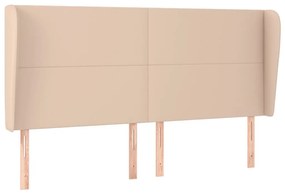 cappuccino műbőr fejtámla szárnyakkal 183x23x118/128 cm