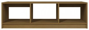 mézbarna tömör fenyőfa dohányzóasztal 110 x 50 x 34 cm