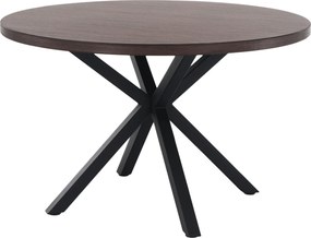 Étkezőasztal, sötét tölgy/fekete, átmérő 120 cm, MEDOR
