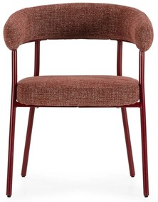 Terrakotta színű kárpitozott karfás étkezőfotel szett 2 db-os Yuri – MOME