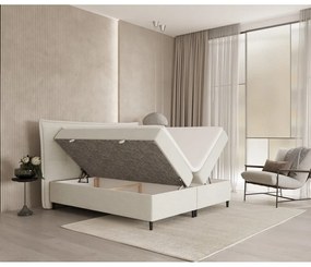 Krémszínű ágyneműtartós boxspring ágy 180x200 cm Sinai – Maison de Rêve