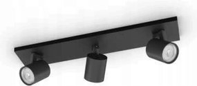 Philips Runner spotlámpa 3x GU10, fekete, izzók nélkül, IP20