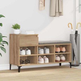 Cipőszekrény fiókkal kézműves tölgy 102 x 36 x 60 cm Faanyag