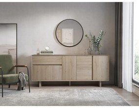 Natúr színű komód tölgyfa dekorral 180x76x45 cm Carpi – Marckeric