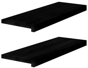 ablakpárkányok 2 db sötétbarna 70x30x2 cm tömör fa tölgyfa