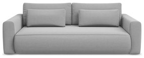 Világosszürke bársony kinyitható-tárolóhelyes kanapé 238 cm Kapua – Makamii