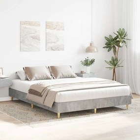betonszürke szerelt fa ágykeret matrac nélkül 140 x 200 cm