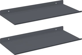 vidaXL Lebegő polc 2 pcs Antracit 40 x 18 x 2,5 cm Acél