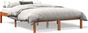 vidaXL viaszbarna tömör fenyőfa ágy matrac nélkül 120 x 200 cm