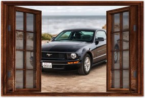 Poszter 90x60 Fekete Ford Mustang