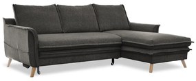 Sötétszürke kinyitható sarokkanapé (jobb oldali) Charming Charlie – Miuform