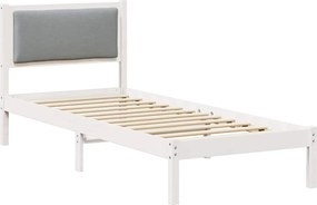 vidaXL Ágykeret fejtámlával Világosszürke 80 x 190 cm Tömör fenyőfa