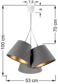 Csillár zsinóron AMBROSIA 3xE27/60W/230V