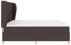 Boxspring Ágy Matraccal - Sötétbarna, 200x200 cm, Szövet