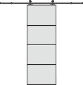 vidaXL ESG üveg és alumínium tolóajtó fémszerelvény-szettel 76x205 cm