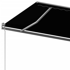 antracitszürke kézzel kihúzható póznás napellenző 500 x 300 cm