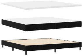 Boxspring Ágy Matraccal &amp; LED Fekete 200x200 cm Bársonyos