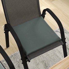 Outsunny 6 darabos Kerti Szék Párna Szett - Kültéri Székpárna Töltettel 3 cm Poliészterből, méret: 42L x 42W cm Sötét Szürke | Aosom