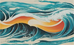 Fali fotótapéta előszoba konyhába Absztrakt hullámok 416x254 Ragasztó