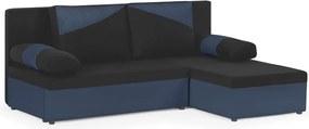 ROLO Kinyitható sarokkanapé Fekete/sötétkék