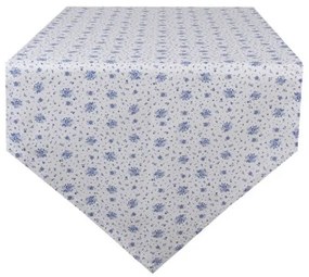 CLEEF.BRB65 Asztali futó 50x160cm 100% pamut, Blue Rose Blooming