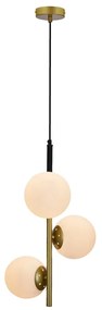 Aranyszínű függőlámpa üveg búrával 32.5x32.5 cm Duo – Candellux Lighting