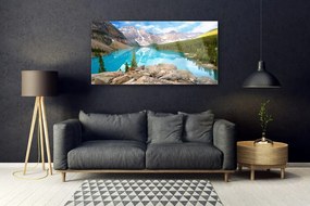 Fali üvegkép Mountain Lake Nature 100x50 cm