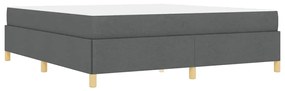 Boxrugós ágy Sötétszürke és Fehér és Sötétszürke 180 x 200 cm