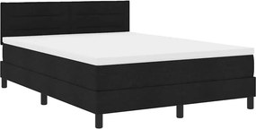 vidaXL Boxrugós ágy matracmal leddel Fekete 140 x 190 cm szövet