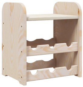 Tömör fenyőfa bortartó állvány tetővel 33x25x37 cm