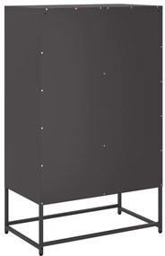fekete acél magasszekrény 68x39x111,5 cm