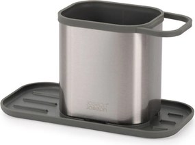 Fényes ezüstszínű fém mosogatóeszköz tartó Duo Steel – Joseph Joseph