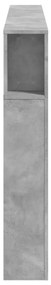 betonszürke szerelt fa LED-es fejtámla 180x18,5x103,5 cm