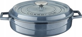 Alacsony kerek öntöttvas fazĂ©k 28 cm szĂŒrke majolika