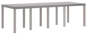 vidaXL Kerti Asztal Világosszürke 250 x 100 x 73 cm polirattan