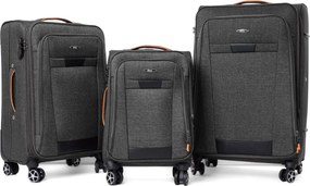 Szürke 3 részes vízálló bőrönd szett „Navigator” – M, L, XL