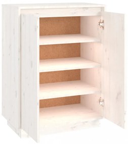 fehér tömör fenyőfa cipőszekrény 60 x 35 x 80 cm