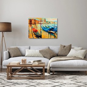 Kép - Velencei kikötő  (üvegen) (70x50 cm)