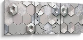 A 3D absztrakció képe (órával) (90x30 cm)