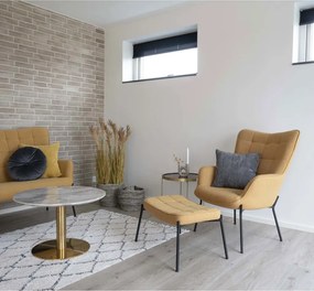 Venezia dohányzóasztal, üveg, sárgaréz színű acél 48x48cm