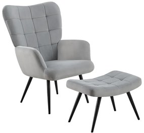 Fotel lábtartóval Halago (szürke + fekete) . 1116357