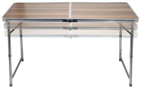 Összecsukható kempingasztal barna/króm