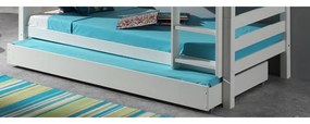 Fehér emeletes borovi fenyő gyerekágy tárolóhellyel 140x200-90x200 cm SCOTT – Vipack