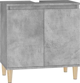 vidaXL betonszürke szerelt fa mosdószekrény 58x33x60 cm