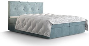 Franciaágy  Boxspring 140 cm Athena (szürkéskék) (matraccal és tárolóhellyel). 1046356