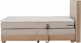 Elektromos állítható ágy, boxspring, bézs/artisan tölgy, 120x200, TIANA
