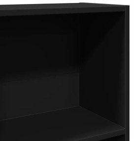 fekete szerelt fa könyvespolc 80 x 30 x 114 cm