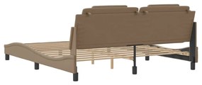 kávészínű ágykeret Viana LED-ekkel matrac nélkül 180 x 200 cm