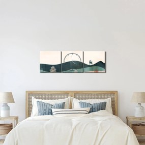 Kép - Illusztrált tájkép (órával) (90x30 cm)