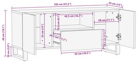 TV Szekrény - 105 x 33,5 x 46 cm, Tömör Mangófából